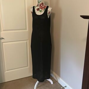 Black sheer netted cover up dress with two side slits